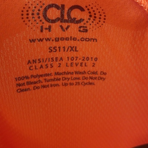 ⛑️CLC HI-VIZ ANSI 2 SHORT SLEEVE ORANGE T-SHIRT - Picture 6 of 8